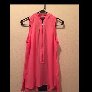GUESS pink tank w lace strip on back - never worn